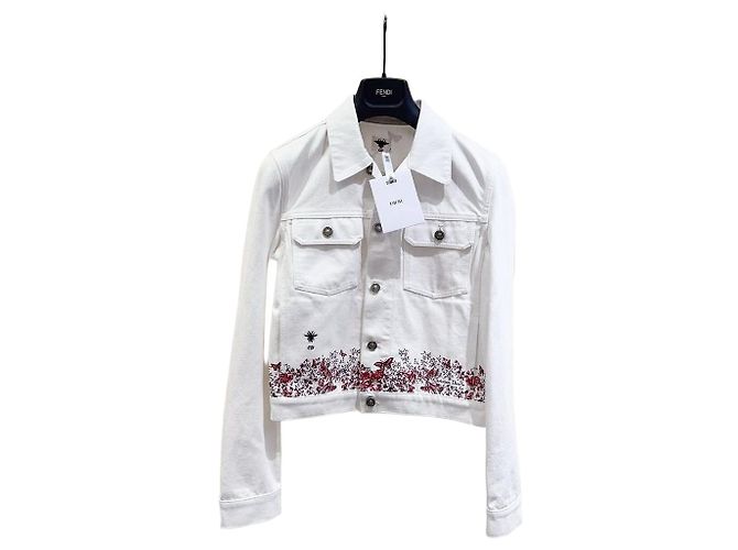 Dior Denim Jacket White Bee Embroidery Size 36 Multiple colors