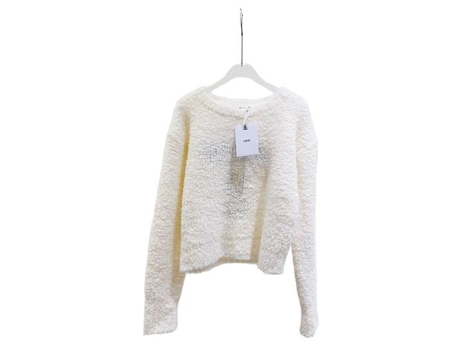 Pull Dior en laine écru texture teddy-knit Multicolore
