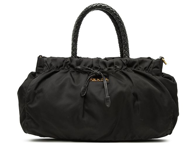 Bow Bolsa Prada Tessuto com laço preta Preto