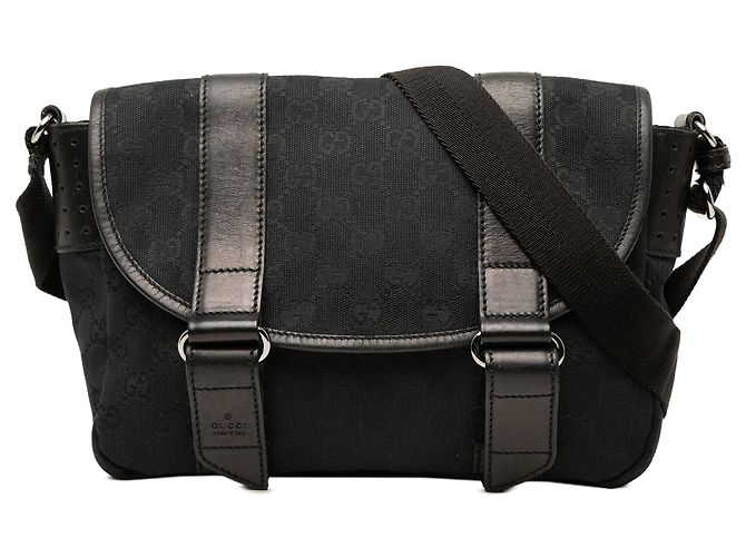 Borsa a tracolla Gucci GG Canvas nera Nero