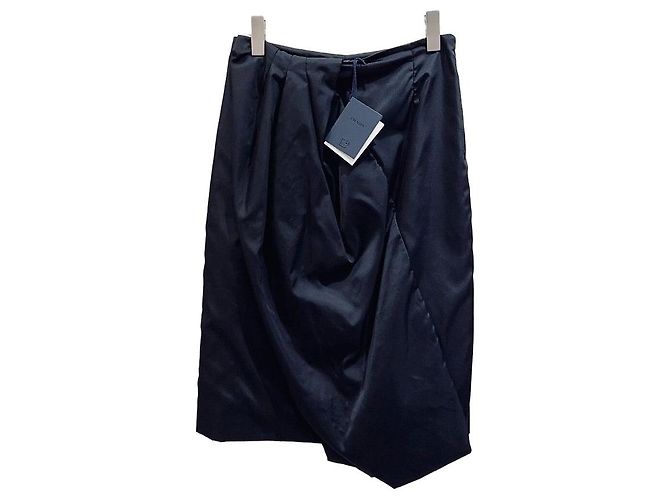 Prada Black Polyamide Skirt with Front Pleat Multiple colors