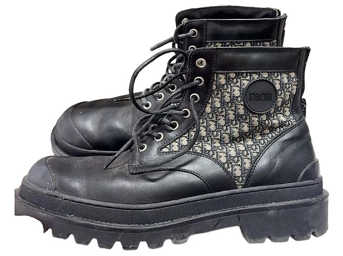 Dior Leather Boots Camouflage Print Men's Size 42 Multiple colors