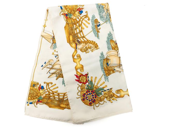 Hermès Voiles de Lumiere Seidentuch Weiß 90