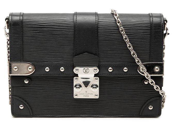 Borsa a tracolla Louis Vuitton Epi Trunk Wallet on Chain Nera Nero