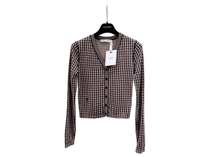 Pull Dior Pied-de-poule en cachemire et soie Multicolore