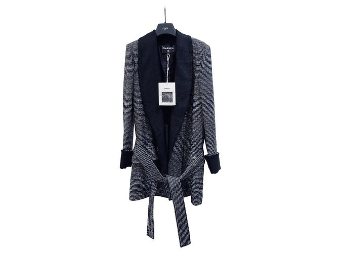 Chanel 24C Wool Coat Black Multiple colors