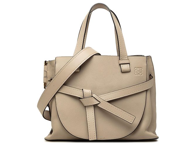 Borsa Gate Small in pelle beige LOEWE