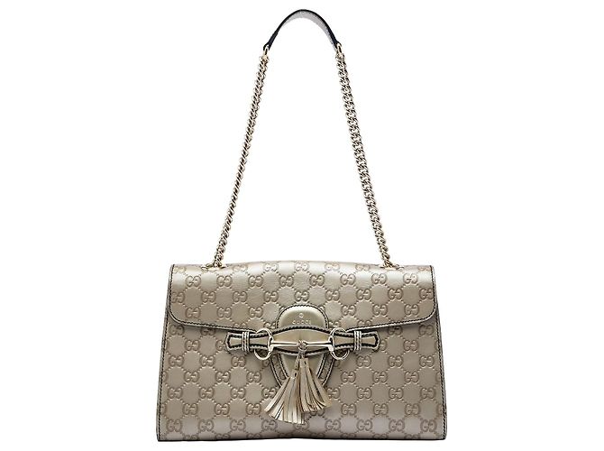 Borsa a tracolla Gucci Emily Medium Guccissima Oro D'oro