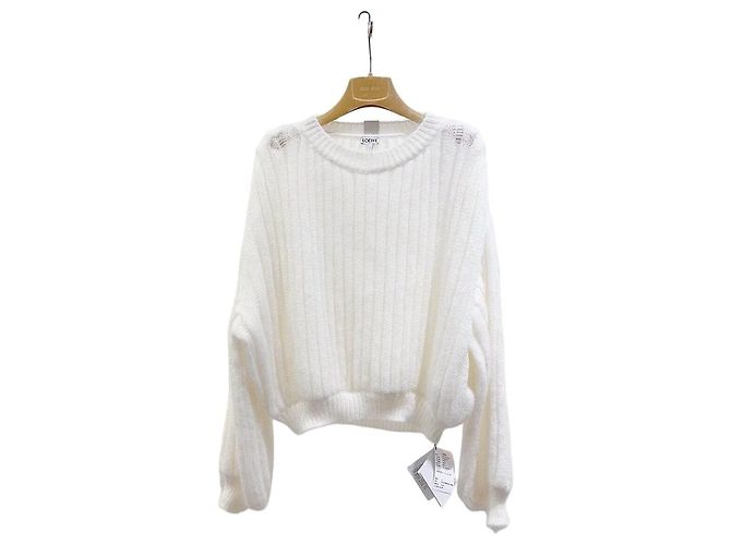 Pull Loewe en laine et mélange mohair blanc Multicolore