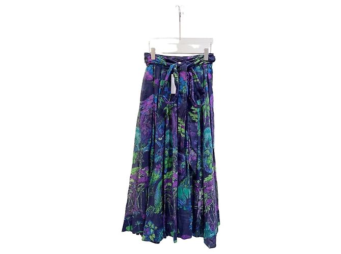 Falda Dior de seda con estampado floral plisada Multicolor