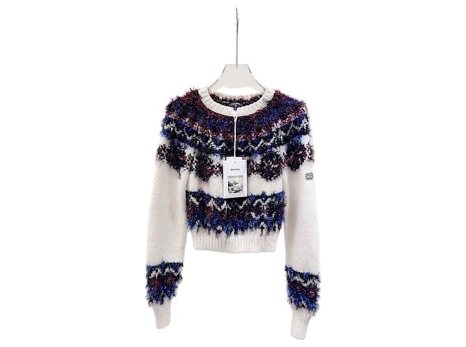 Chanel 21K Pull en cachemire motif flocon de neige Multicolore