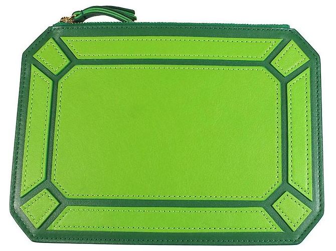 Christian Dior Pochette en cuir vert