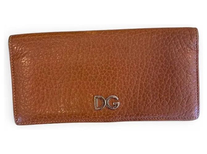 Cartera larga Dolce & Gabbana de cuero camel Camello