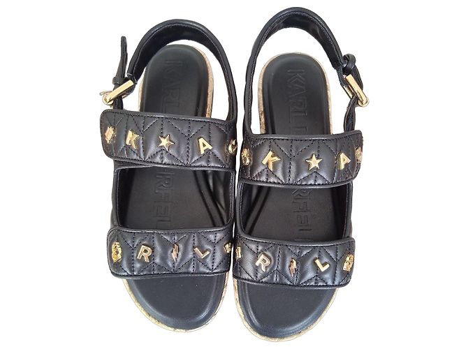 Sandali Karl Lagerfeld in pelle nera Nero