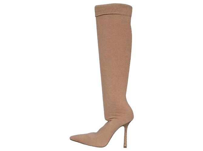Rene Caovilla Botines René Caovilla de textil beige con strass EU 40 de segunda mano