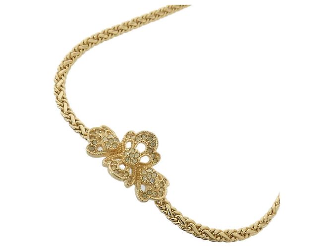 Collana Christian Dior trasparente e dorata D'oro