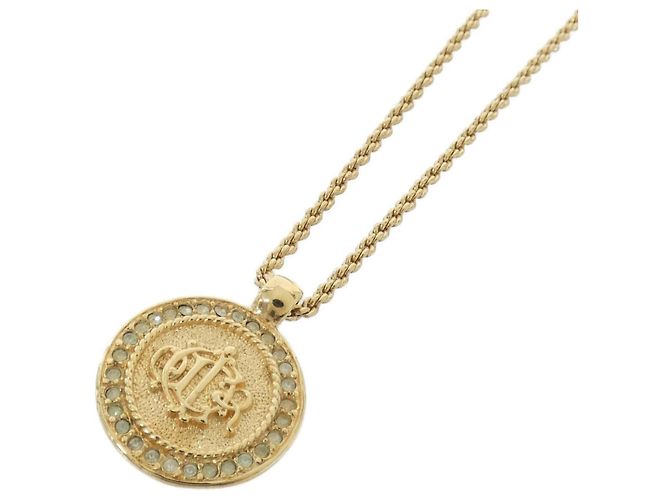 Collana Christian Dior trasparente e oro D'oro