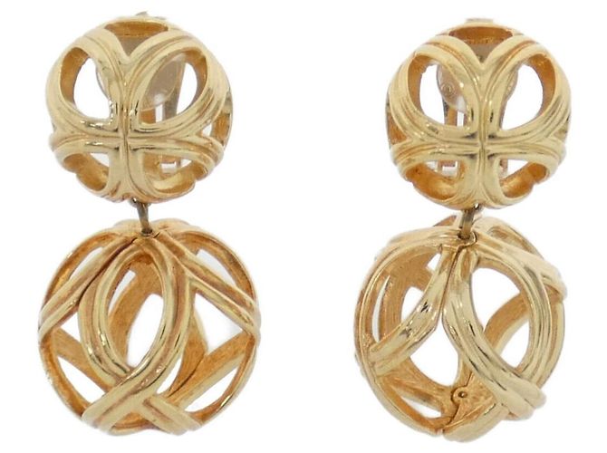 Orecchini a bottone Christian Dior Gold D'oro