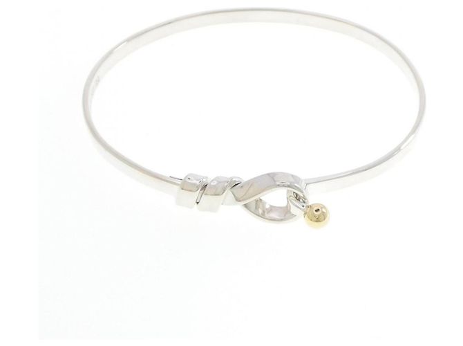 Tiffany & Co Tiffany Hook & Eye Bangle Silvery Golden