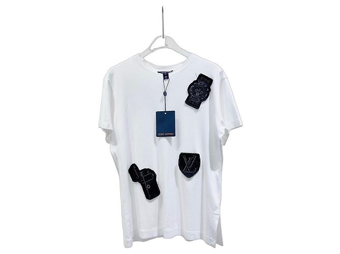 Top Louis Vuitton de algodón blanco Multicolor