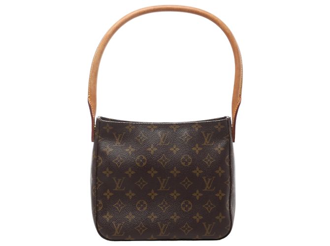 Borsa a tracolla Louis Vuitton Looping MM Monogram Canvas in marrone M51146 Beige