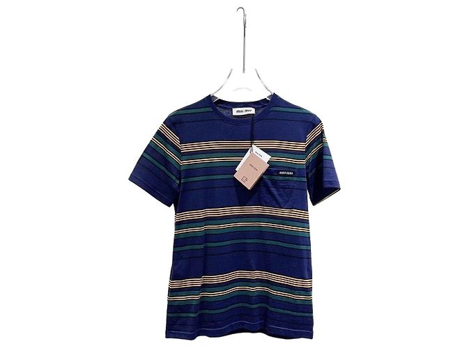 Top Miu Miu de algodão com mangas curtas Multicor