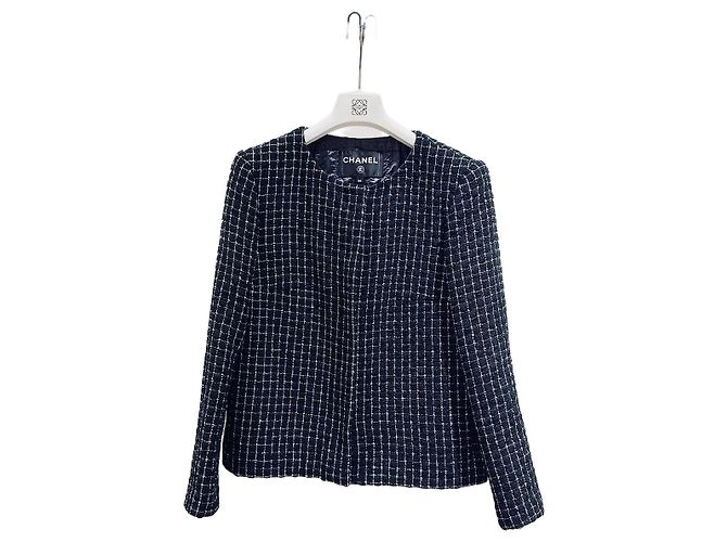 Chanel Black Tweed Jacket Size 34 Multiple colors