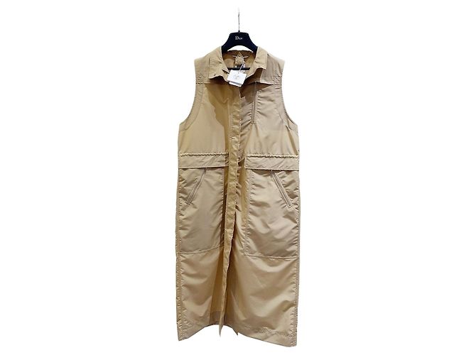 Vestido estilo trench Hermès de algodón beige talla 38 Multicolor