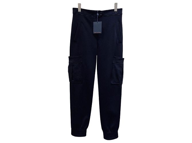 Pantalones Louis Vuitton Monogram de algodón negro Multicolor
