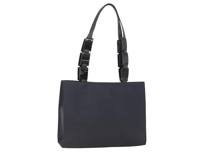 SAINT LAURENT Shoulder Bag Nylon Navy Silver