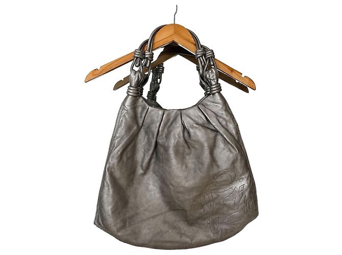 Borsa in pelle argentata Loewe Silver hardware