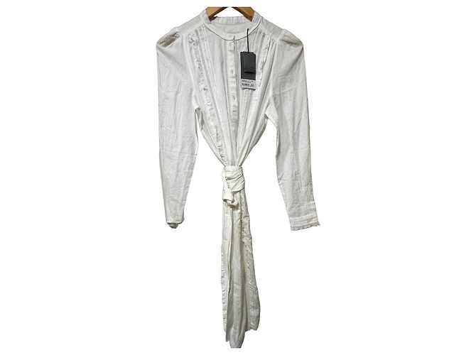 Zadig & Voltaire Vestido de algodão branco com renda