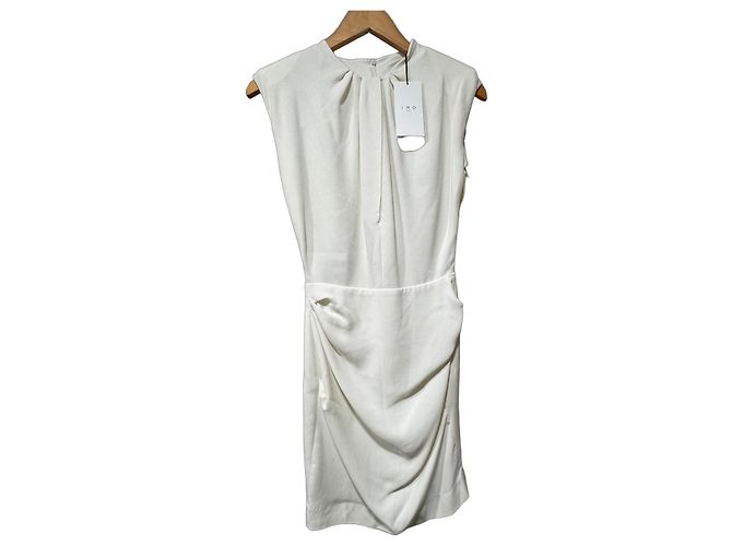 IRO weißes drapiertes Kleid