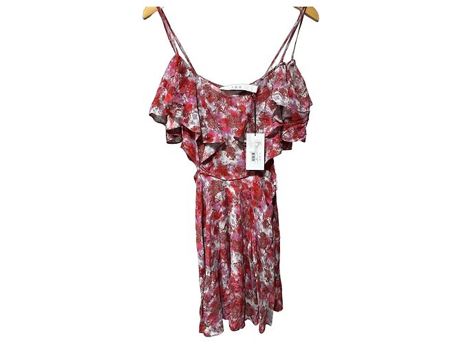 Vestido de verão IRO com estampado floral Rosa Branco Vermelho