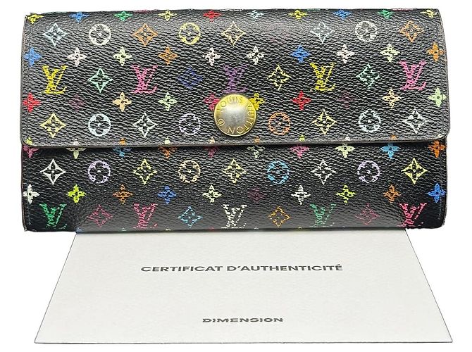 Louis Vuitton Monogram Multicolore Wallet Black Multiple colors