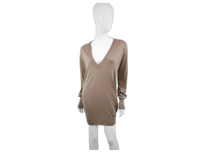 Jersey de cachemira y seda beige de Gucci