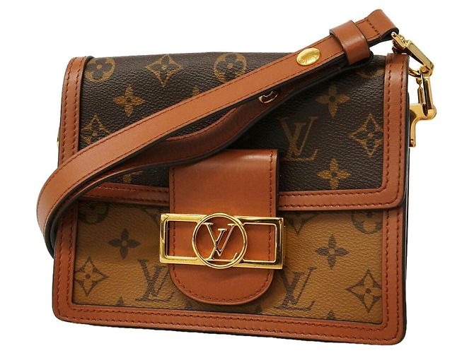 Borsa a tracolla MINI Dauphine Monogram Reverse Louis Vuitton Marrone