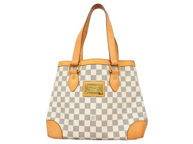 Bolso Tote Louis Vuitton Damier Azur Hampstead PM Blanco