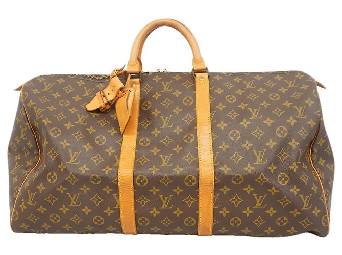 Borsa Louis Vuitton Boston Monogram Keepall 55 Marrone