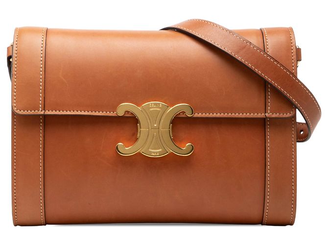Céline Celine Borsa a Tracolla Triomphe in Pelle di Vitello Marrone