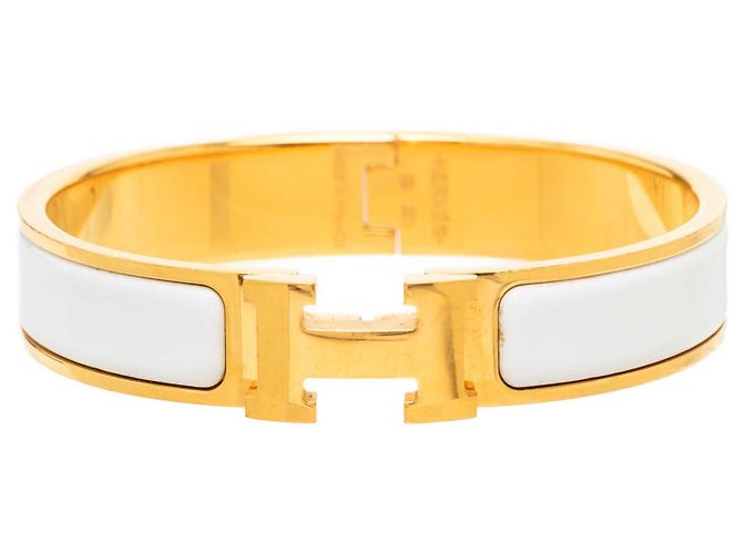 Pulsera Clic H PM de esmalte blanco Hermès