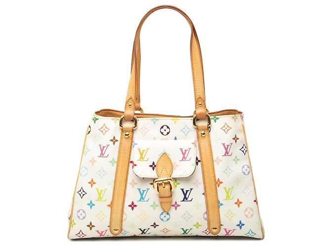 Louis Vuitton White Monogram Multicolore Aurelia MM Bianco
