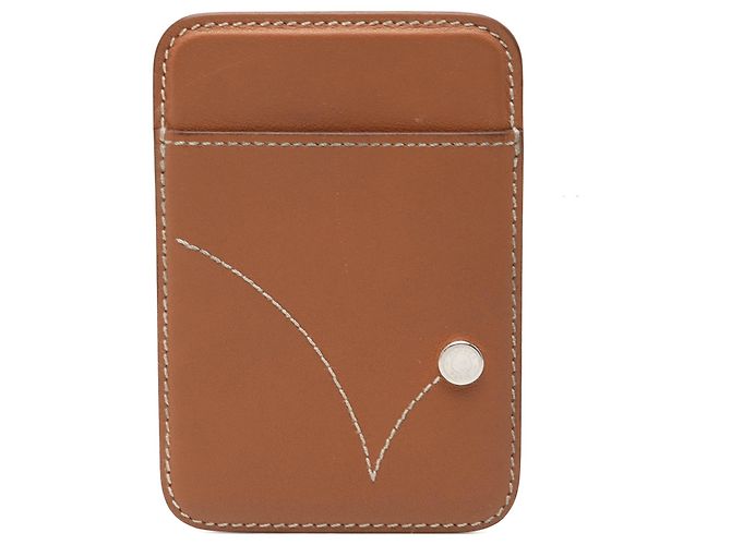 Porte-cartes Hermès Brown Swift Bounce MagSafe Marron