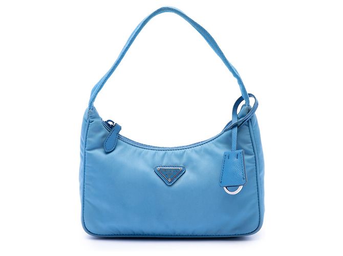 Bolsa de Ombro Prada Blue Mini Tessuto Re Edition 2000 Azul