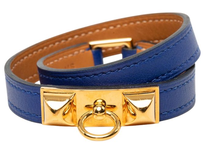 Hermès Blue Swift Rivale Double Tour Armband Blau