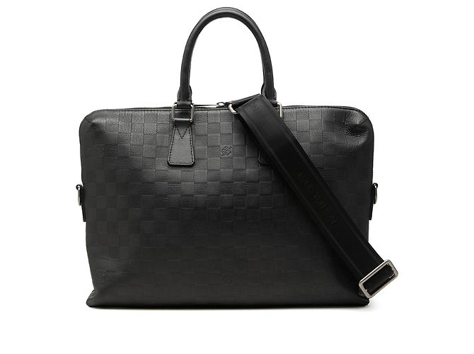 Louis Vuitton Black Damier Infini Porte Documents Jour Preto