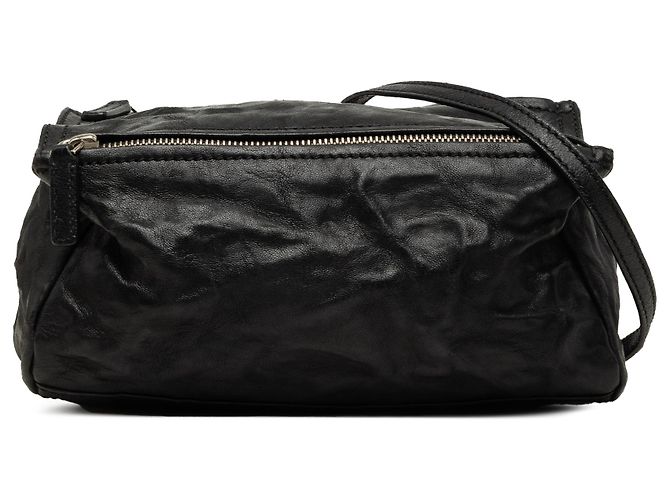 Givenchy Black Mini Wrinkled Sheepskin Pandora Crossbody Nero