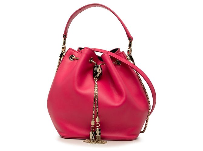 Bulgari Borsa a secchiello Bvlgari Serpenti Forever in pelle rosa