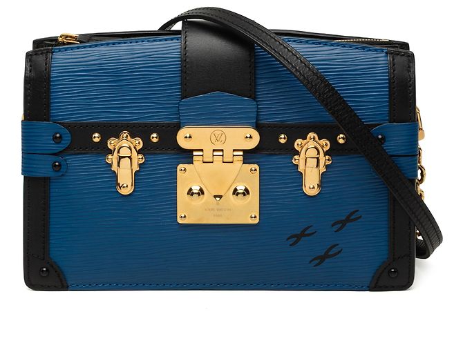 Clutch Trunk Louis Vuitton em couro Epi azul