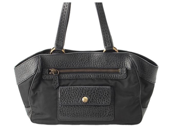 Bolsa de Ombro Prada Berlino em Tessuto Preta com Acabamentos Preto